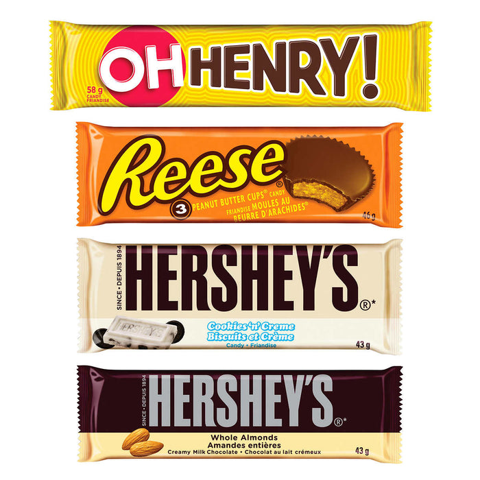 Hershey Assorted Full Size Chocolate Bars - 864g - 18-Count