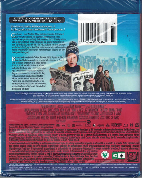 Home Alone 2: Lost In New York [Blu-ray + DVD + Digital]