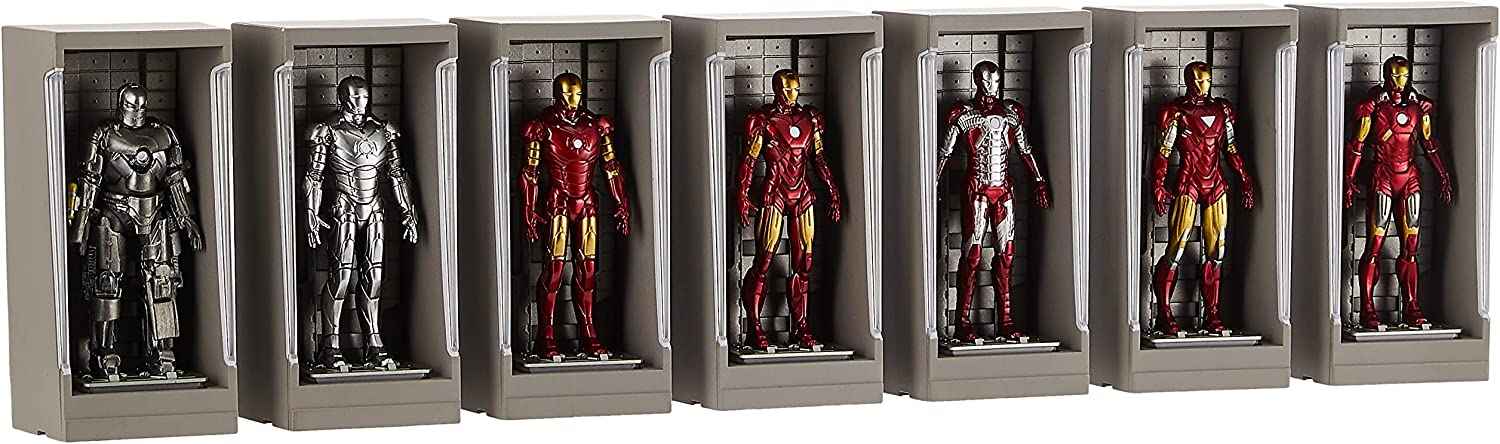 Hot Toys Iron Man 3 Iron Man Hall of Armor Minature Collectible - 7-Piece Set [Toys, Ages 15+]