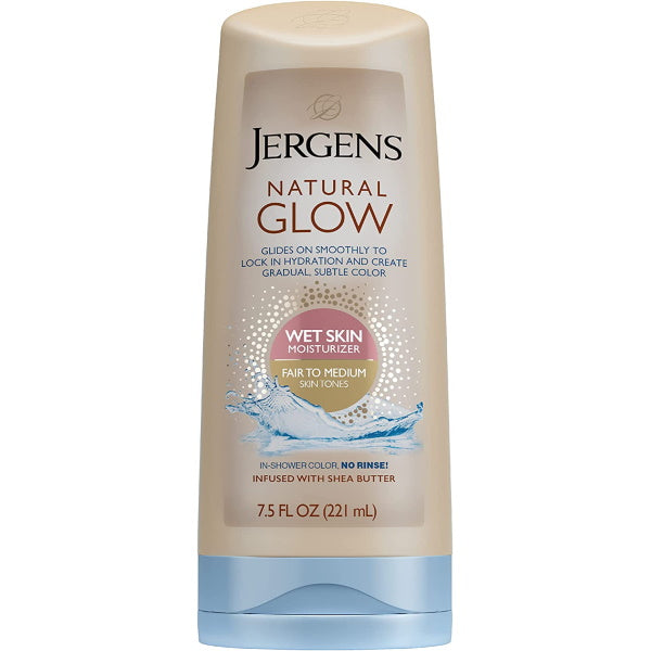 Jergens Natural Glow Wet Skin Moisturizer for Fair to Medium Skin Tones - 221 mL / 7.5 Fl Oz [Beauty]