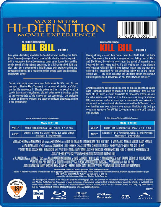 Kill Bill Vol. 1 / Kill Bill Vol. 2 Double Feature [Blu-Ray Box Set]