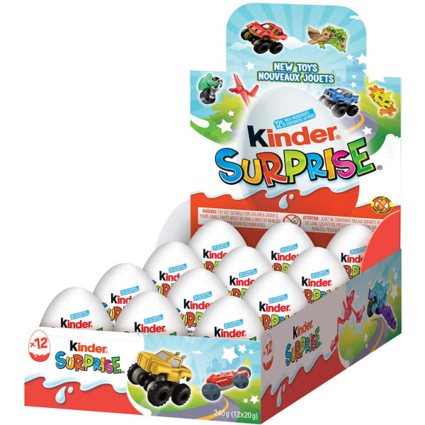 Kinder Surprise Chocolate Eggs with Toys - 12 x 20g - 240g [Snacks & Sundries]