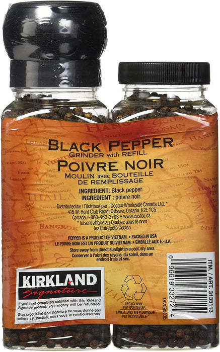Kirkland Signature Black Pepper Grinder with Refill - 357g /12.6 Oz [Snacks & Sundries]
