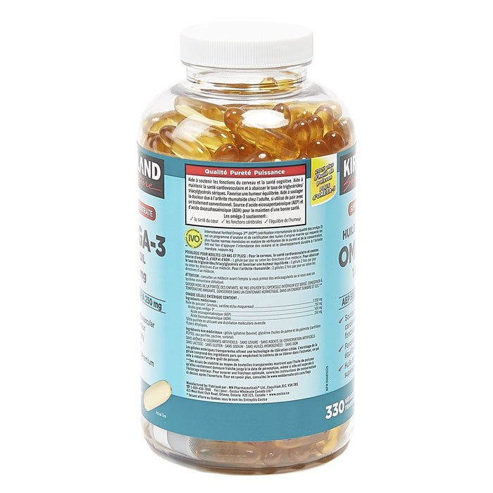 Kirkland Signature Super Concentrate Omega 3 Fish Oil 1200mg Softgels - 330-Count [Healthcare]