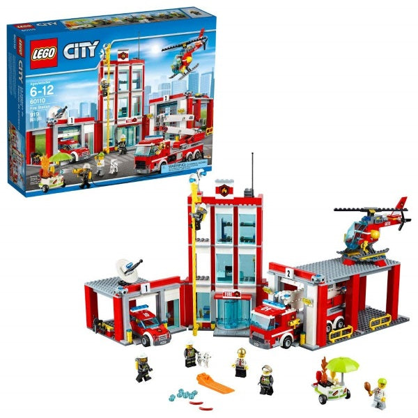 LEGO City: Fire Station - 919 Piece Building Kit [LEGO, #60110, Ages 6-12]