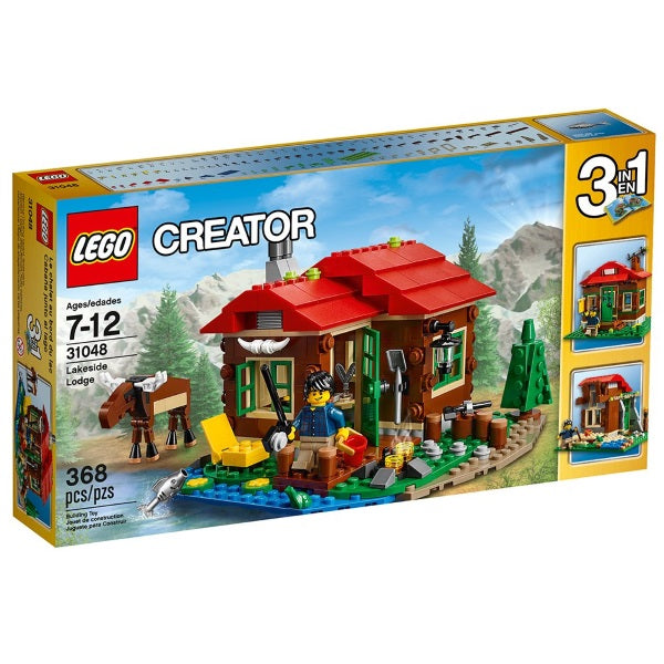LEGO Creator: Lakeside Lodge - 368 Piece 3-in-1 Building Kit [LEGO, #31048, Ages 7-12]