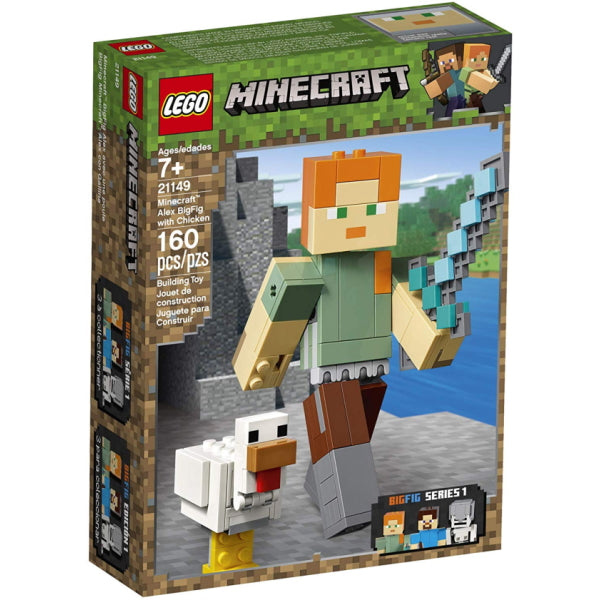 LEGO Minecraft: Alex BigFig with Chicken - 160 Piece Building Kit [LEGO, #21149, Ages 7+]