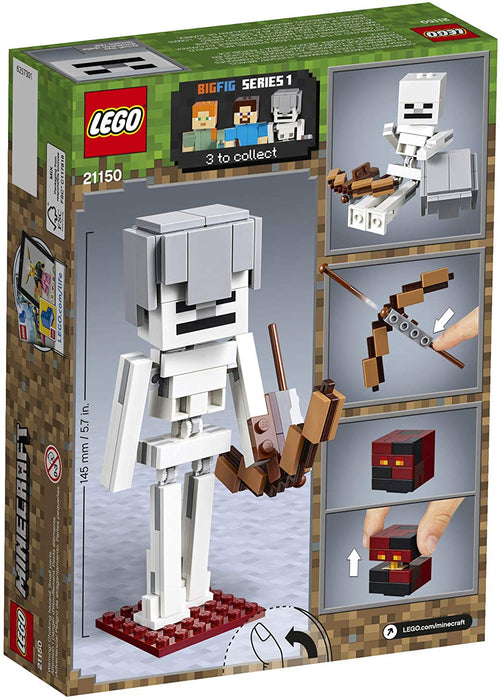 LEGO Minecraft: Skeleton BigFig with Magma Cube - 142 Piece Building Kit [LEGO, #21150, Ages 7+]