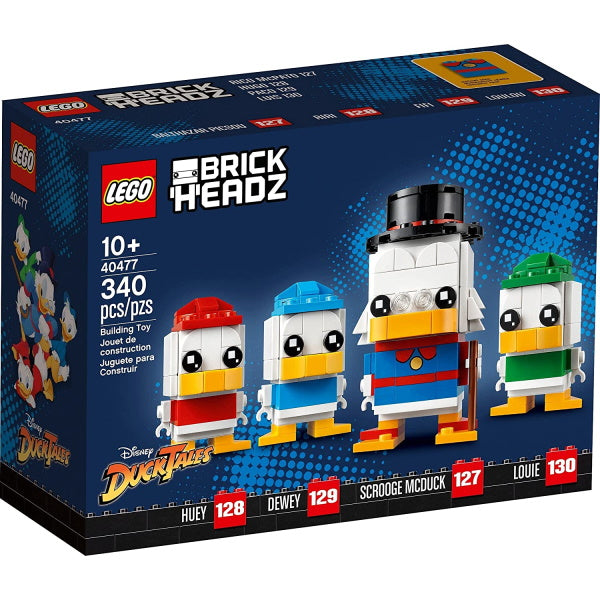 LEGO BrickHeadz: Disney Ducktales - Scrooge McDuck, Huey, Dewey & Louie - 340 Piece Building Kit [LEGO, #40477]