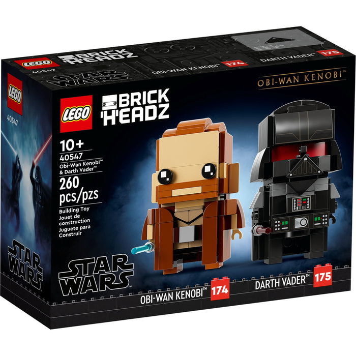 LEGO BrickHeadz: Star Wars - Obi-Wan Kenobi & Darth Vader - 260 Piece Building Kit [LEGO, #40547]