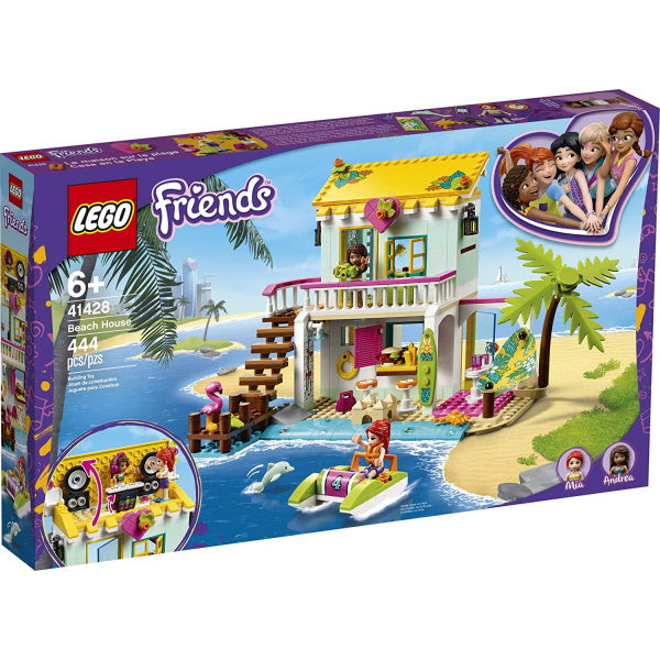 LEGO Friends: Beach House - 444 Piece Building Kit [LEGO, #41428, Ages 6+]