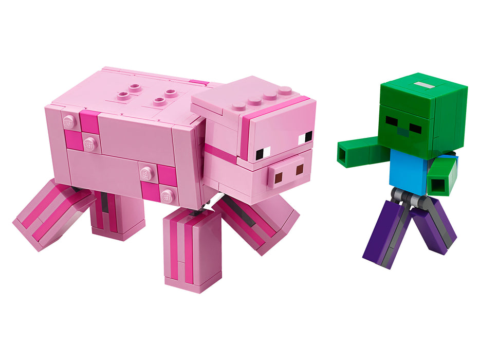 LEGO Minecraft: BigFig Pig with Baby Zombie - 159 Piece Building Kit [LEGO, #21157]