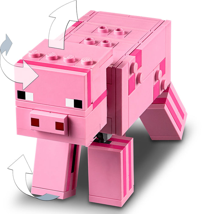 LEGO Minecraft: BigFig Pig with Baby Zombie - 159 Piece Building Kit [LEGO, #21157, Ages 7+]