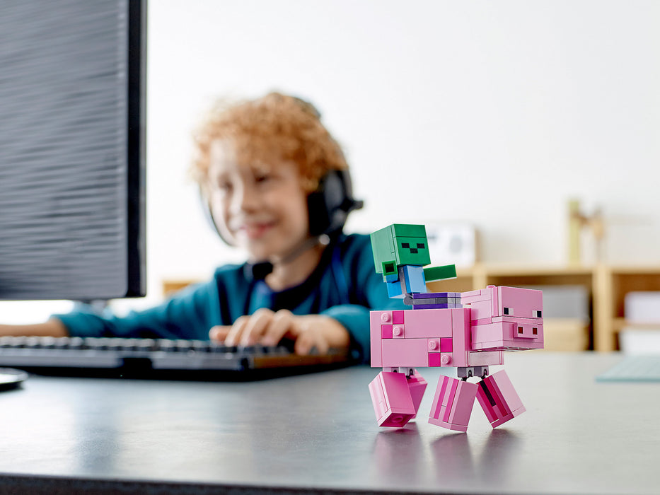 LEGO Minecraft: BigFig Pig with Baby Zombie - 159 Piece Building Kit [LEGO, #21157]