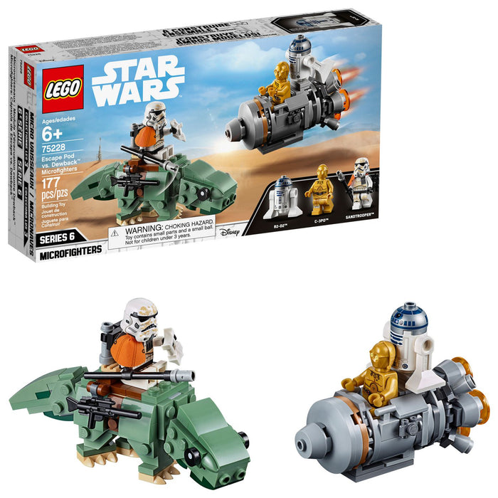 LEGO Star Wars: Escape Pod vs. Dewback Microfighters - 177 Piece Building Kit [LEGO, #75228]