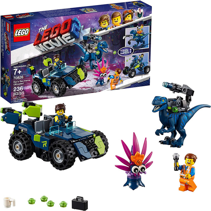 LEGO The LEGO Movie 2: Rex's Rex-treme Offroader! - 236 Piece Building Kit [LEGO, #70826, Ages 7+]