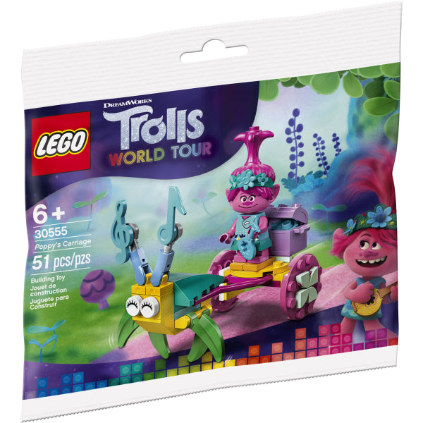 LEGO Trolls World Tour: Poppy’s Carriage  - 51 Piece Building Kit [LEGO, #30555, Ages 6+]