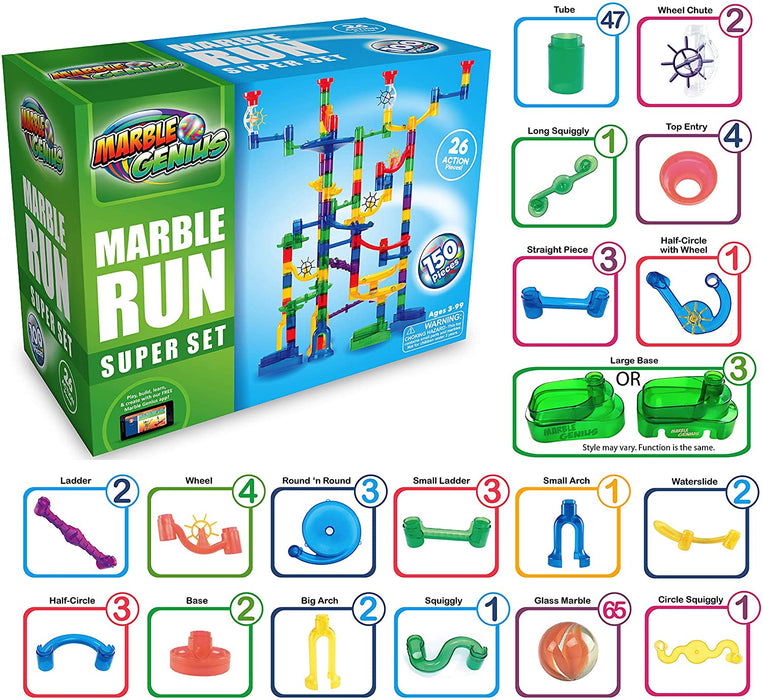 Marble Genius Marble Run Super Set - 150 Piece Set [Toys, Ages 3+]
