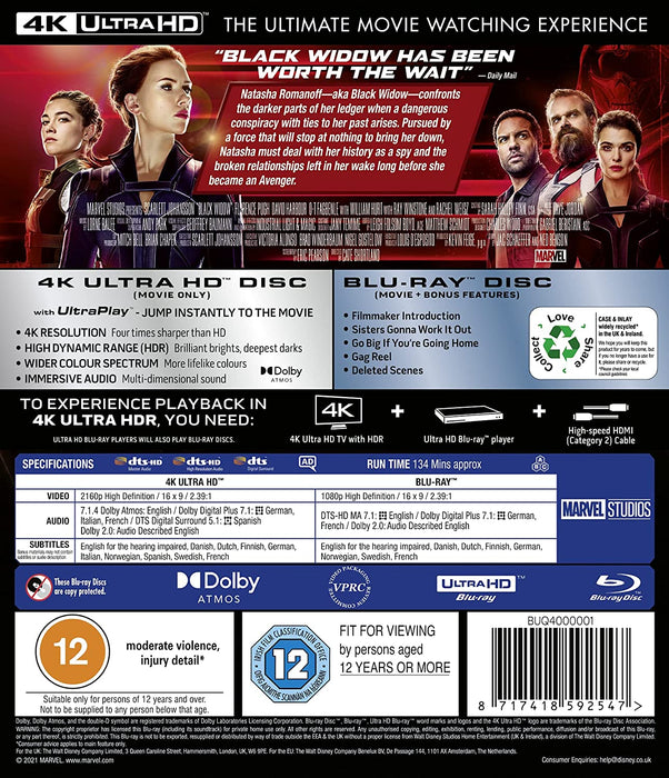 Marvel's Black Widow - 4K [Blu-ray + 4K UHD]