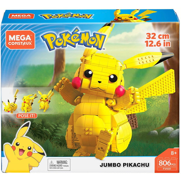 Mega Construx Pokemon: Jumbo Pikachu - 806 Piece Building Kit [Toys, #FVK81, Ages 8+]