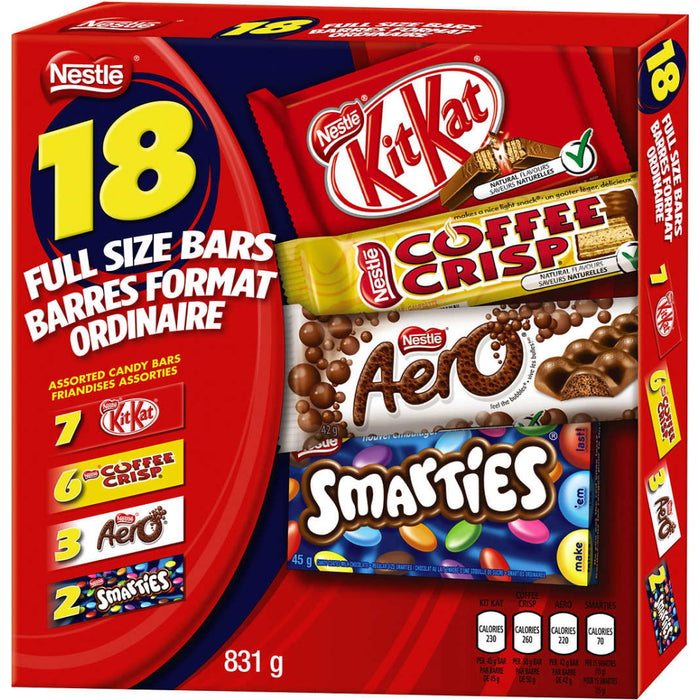 Nestlé Assorted Full Size Chocolate Bars - 831g - 18-Count [Snacks & Sundries]