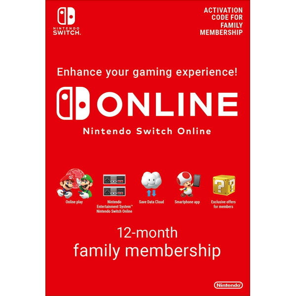 Nintendo Switch Online - 12-Month Family Membership [Nintendo Switch Accessory]