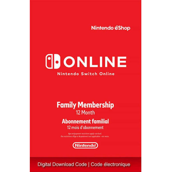 Nintendo Switch Online - 12-Month Family Membership [Nintendo Switch Accessory]