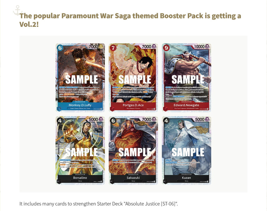One Piece Card Game: Paramount War Booster Box - 24 Packs
