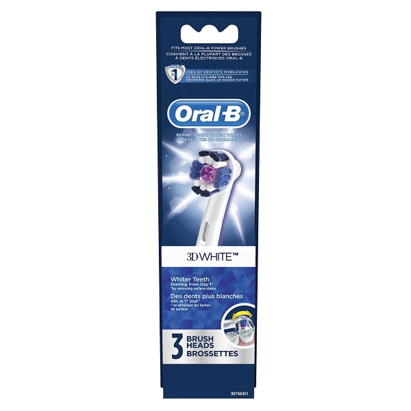 Oral-B 3D Pro White Electric Toothbrush Replacement Heads - 3-Count Refill [Personal Care]