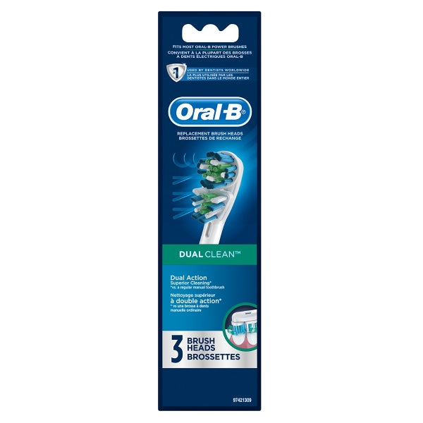 Oral-B Dual Clean Electric Toothbrush Replacement Heads - 3-Count Refill [Personal Care]