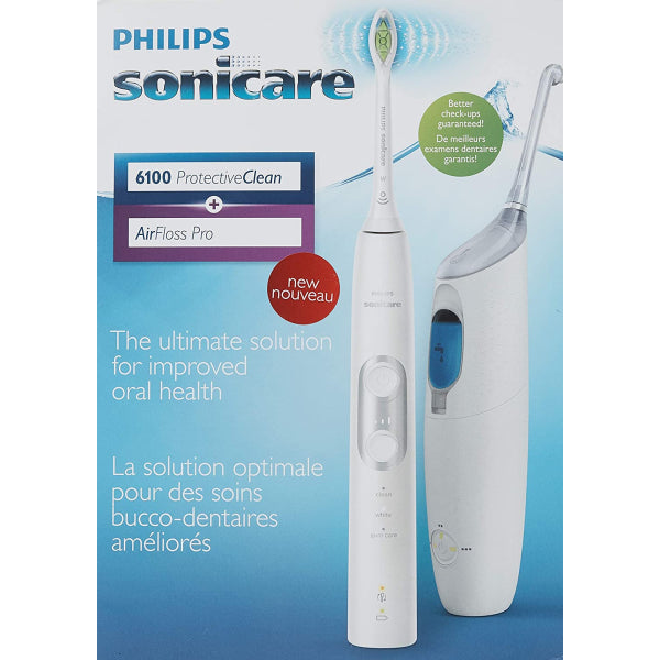 Philips Sonicare ProtectiveClean 6100 Rechargeable Electric Toothbrush - White - w/ Airfloss Pro HX8492/72 [Personal Care]