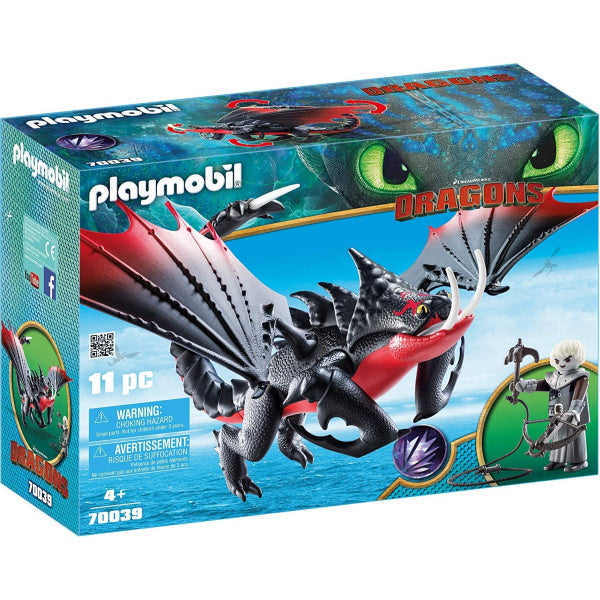 Playmobil Dreamworks Dragons: Deathgripper with Grimmel - 11 Piece Playset [Toys, #70039, Ages 4+]