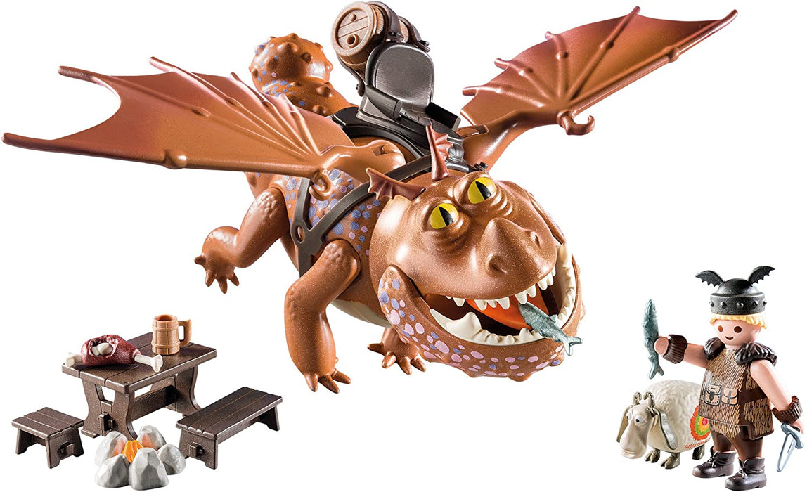 Playmobil Dreamworks Dragons: Fishlegs and Meatlug- 31 Piece Playset [Toys, #9460, Ages 4+]