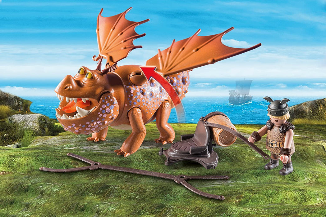 Playmobil Dreamworks Dragons: Fishlegs and Meatlug- 31 Piece Playset [Toys, #9460, Ages 4+]