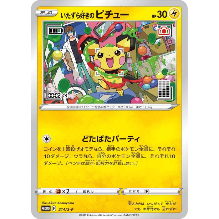 Pokemon Card Japanese - Mischievous Pichu 214/S-P Graniph & Hajime Syacho PROMO