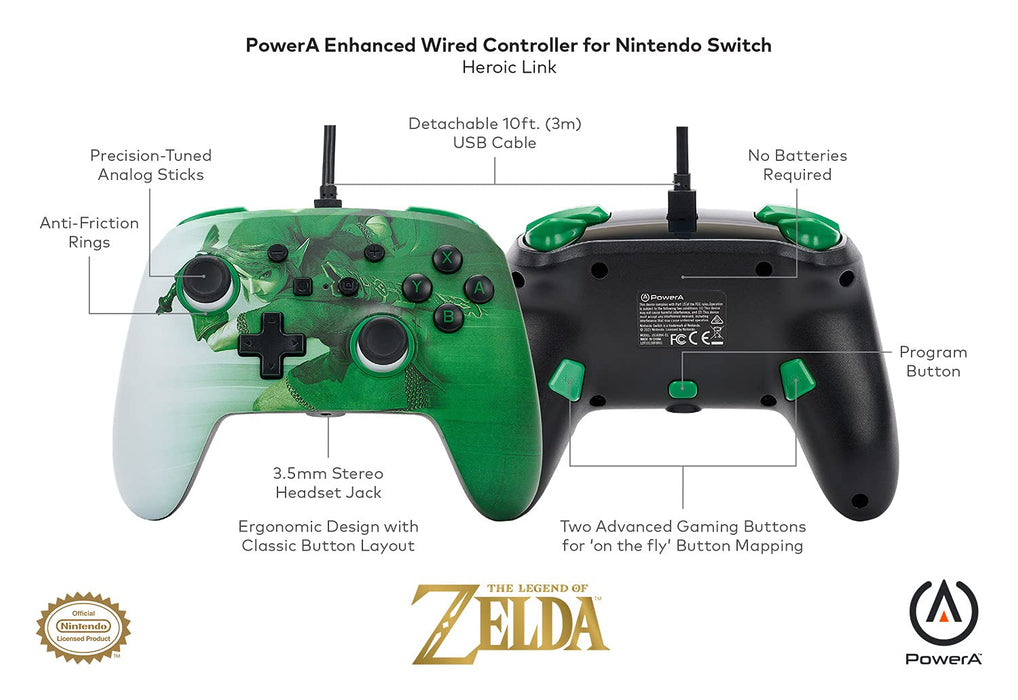 PowerA Enhanced Wired Controller for Nintendo Switch - Heroic Link [Nintendo Switch Accessory]
