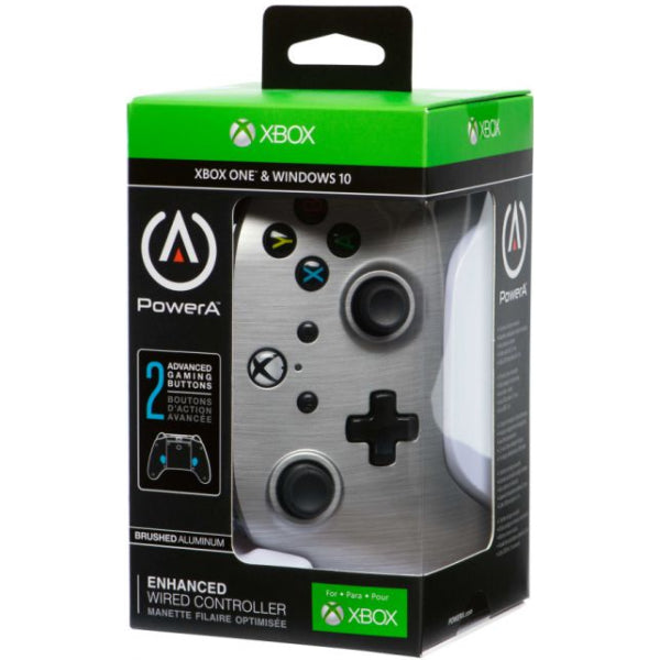 PowerA Xbox One Enhanced Wired Controller - Brushed Aluminum [Xbox One Accessory]