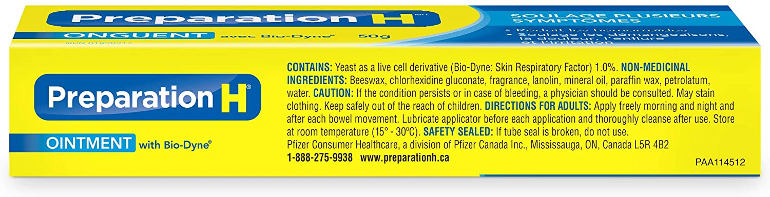 Preparation H Multi-Symptom Pain Relief Ointment with Bio-Dyne - 50g [Healthcare]