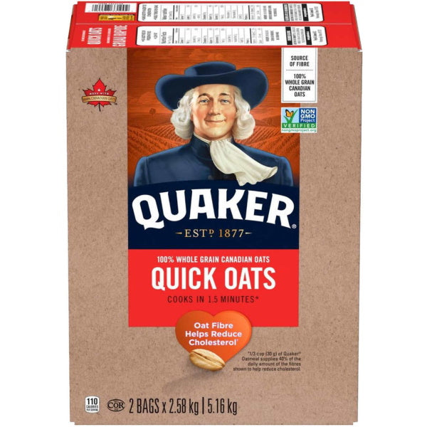 Quaker Quick Oats - 2 × 2.58 kg - 5kg [Snacks & Sundries]