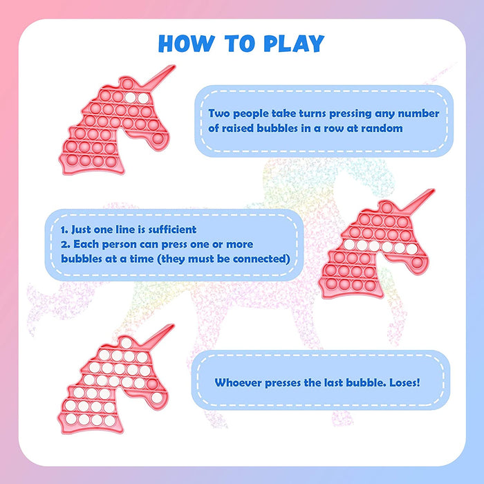 Rainbow Square Push Pop Bubble Fidget Toy [Toys, Ages 3+]