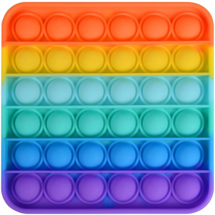 Rainbow Square Push Pop Bubble Fidget Toy [Toys, Ages 3+]