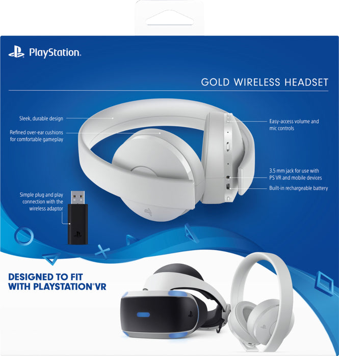 PlayStation Gold Wireless Headset - White [PlayStation 4 Accessory]
