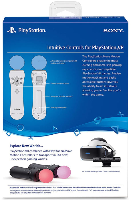 Sony PlayStation VR Move Motion Controller - 2 Pack [PlayStation 4 Accessory]