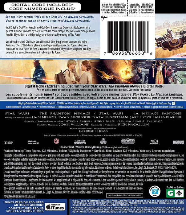 Star Wars: Episode I - The Phantom Menace [Blu-ray + Digital]