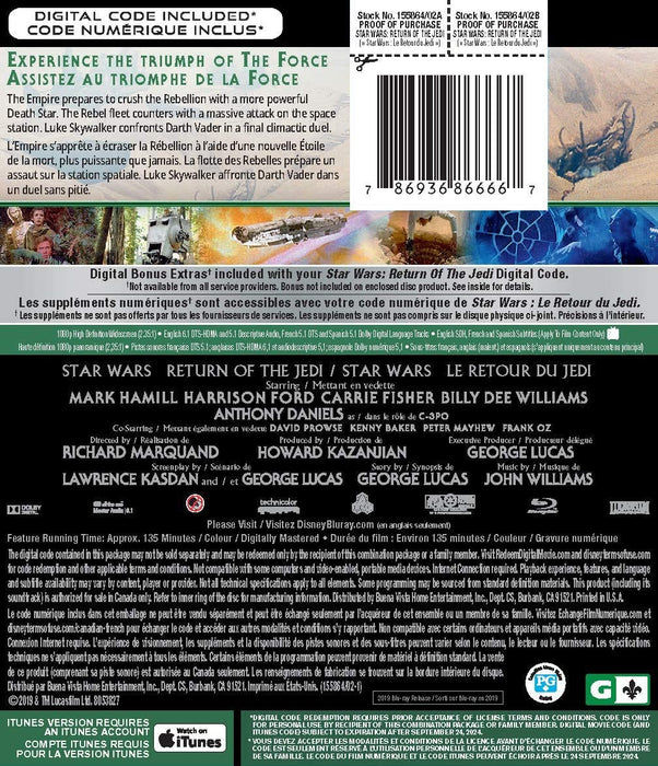 Star Wars: Episode VI - Return of the Jedi [Blu-ray + Digital]