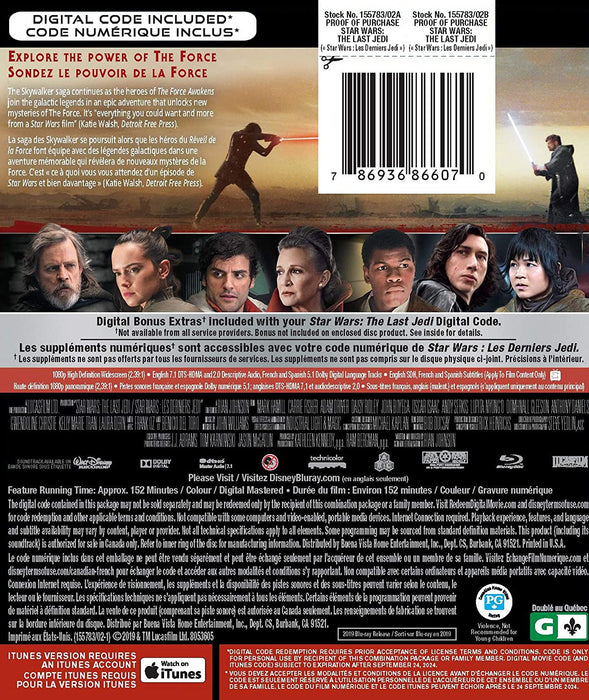 Star Wars: Episode VIII - The Last Jedi [Blu-ray + Digital]