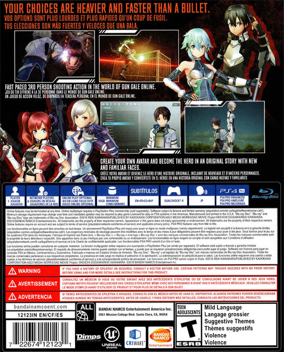 Sword Art Online: Fatal Bullet [PlayStation 4]