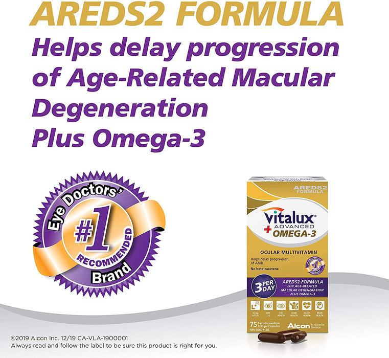 Vitalux Advanced + Omega-3 Ocular Multivitamin - 135 Softgel Capsules [Healthcare]