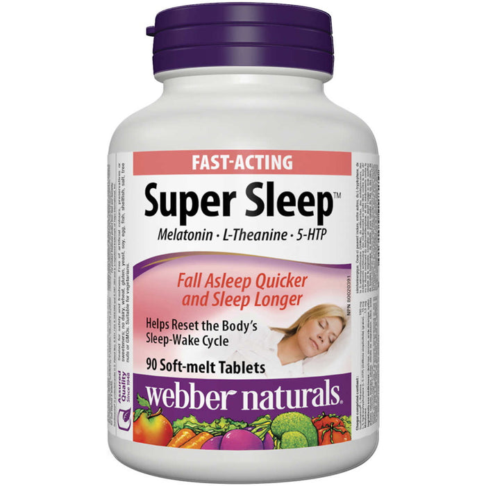 Webber Naturals Super Sleep Melatonin Soft Melt Tablets - 90 Count [Healthcare]