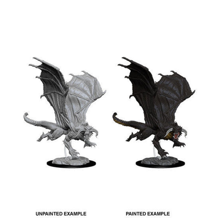 WizKids Dungeons & Dragons: Nolzur’s Marvelous Unpainted Miniatures - Young Black Dragon [Board Game Accessory]